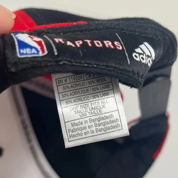 Adidas NBA Toronto Raptors Snapback Hat Wool Blend White Red Black Embroidered - Picture 7 of 9